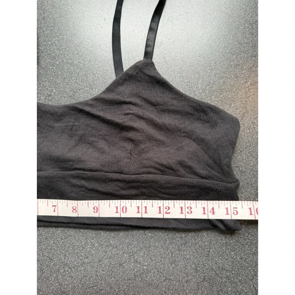 ATHLETA Well Rested Rib Sleep Bra Large Black Pullover Adjustable Straps Soft - Picture 5 of 6
